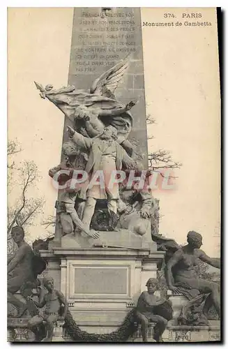 Cartes postales Paris Monument de Gambetta