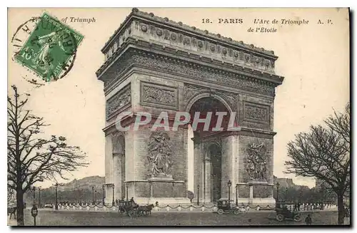 Cartes postales Paris L'Arc de Triomphe de l'Etoile