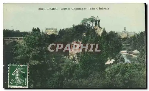 Cartes postales Paris Buttes Chaumont Vue generale