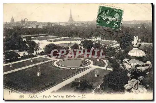 Ansichtskarte AK Paris Vue du Jardin des Tuileries Tour Eiffel