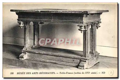 Cartes postales Musee des Arts Decoratifs Tables France (milieu du XVIe siecle)