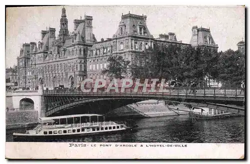 Ansichtskarte AK Paris Le Pont d'Acole L'Hotel de Ville Bateau Peniche