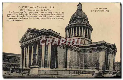 Ansichtskarte AK Paris Le Pantheon Lip (Construit sur les Plans de Soufflot)