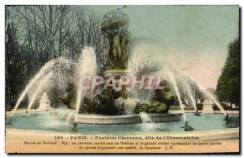 Cartes postales Paris Fontaine Carpeaux dite de l'Observatoire