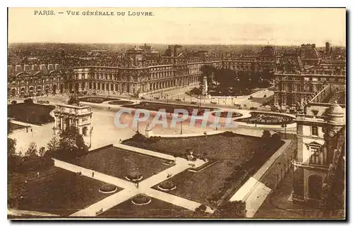 Cartes postales Paris Vue generale du Louvre