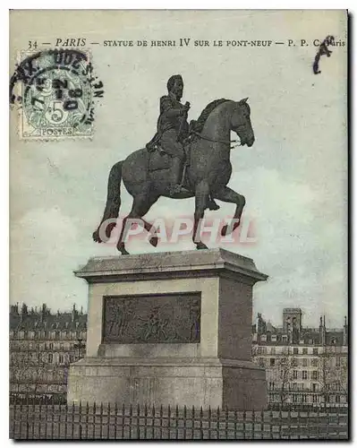 Ansichtskarte AK Paris Statue de Henri IV sur le Pont Neuf