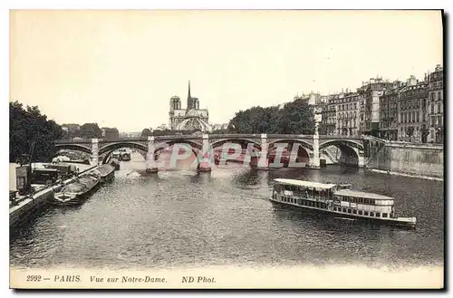 Ansichtskarte AK Paris Vue sur Notre Dame Bateau Peniche