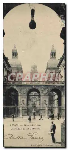 Cartes postales Lyon Hotel de Ville et Place de la Comedie