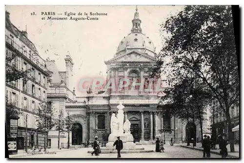 Cartes postales Paris Eglise de la Sorbonne et Monument Auguste Comte