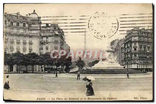 Ansichtskarte AK Paris La Place de Breteuil et le Monument de Pasteur Tour Eiffel