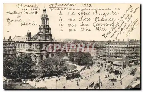 Ansichtskarte AK Paris Eglise de la Trinite et vue generale vers Montmartre