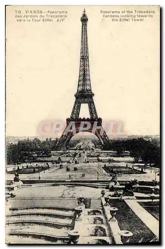 Ansichtskarte AK Paris Panorama de Jardins du Trocadero vers la Tour Eiffel