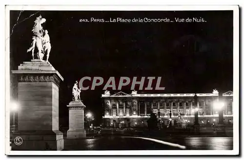 Ansichtskarte AK Paris La Place de la Concorde Vue de Nuit