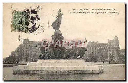 Cartes postales Paris Place de la Nation Statue du Triomphe de la Republique (par Dalon)