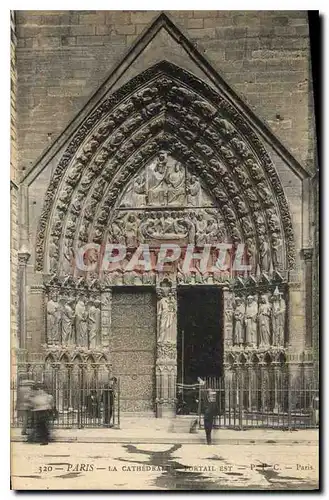 Cartes postales Paris La Cathedrale Portail Est