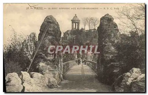 Ansichtskarte AK Paris Le Pont Suspendu aux Buttes Chaumont