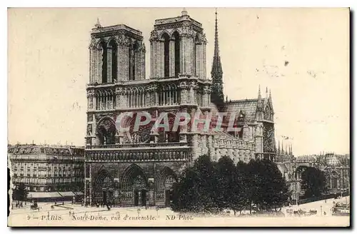 Cartes postales Paris Notre Dame vue d'ensemble