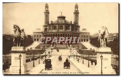 Cartes postales Paris Le Pont d'Iena et le Trocadero