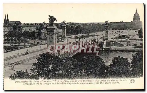 Cartes postales Paris Perspective du Pont Alexandre III