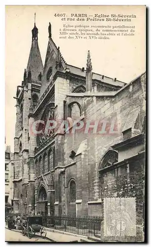 Cartes postales Paris Eglise St Serverin et rue des Pretres St Severin