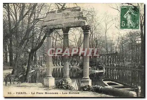 Ansichtskarte AK Paris Le Parc Monceau les Ruines