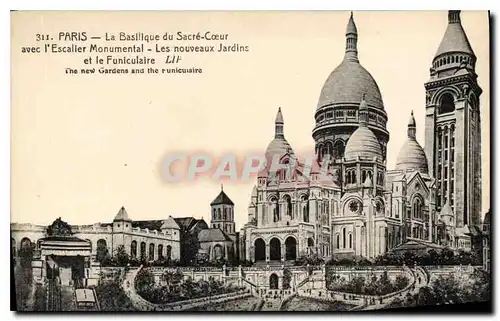 Cartes postales Paris La Basilique du Sacre Coeur avec l'Escalier Monumental