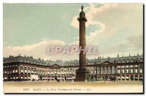 Cartes postales Paris La Place  Vendome et la Colonne