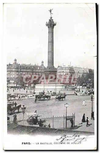 Cartes postales Paris la Bastille Colonne du Juillet