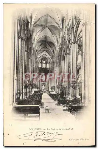 Ansichtskarte AK Bourges La Nef de la Cathedrale