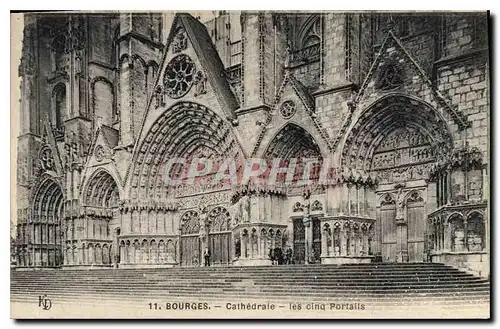 Cartes postales Bourges Cathedrale les cinq Portails