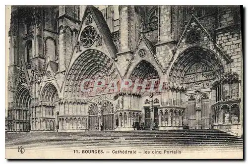 Cartes postales Bourges Cathedrale les cinq Portails