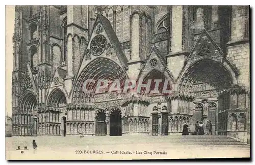 Cartes postales Bourges Cathedrale Les Cinq Portails