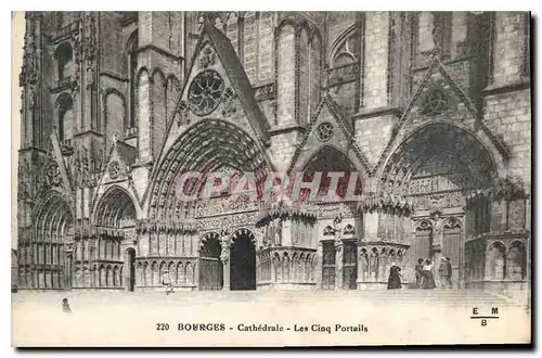 Ansichtskarte AK Bourges Cathedrale Les Cinq Portails