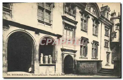 Cartes postales Bourges (Cher) Hotel Lallemant Facade de la Cour interieure