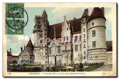 Cartes postales Bourges Facade Sud du Palais Jacques Coeur