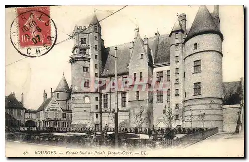 Cartes postales Bourges Facade Sud du Palais Jacques Coeur