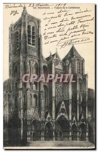 Cartes postales Bourges Facade de la Cathedrale