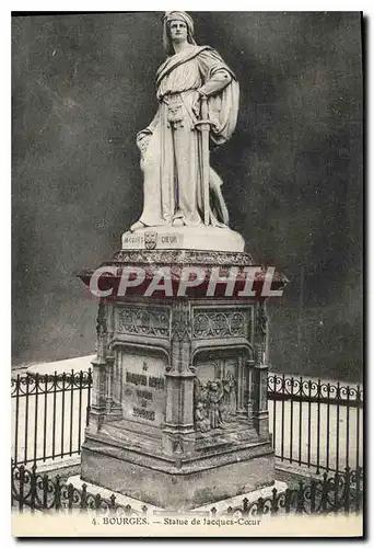 Cartes postales Bourges Statue de Jacques Coeur