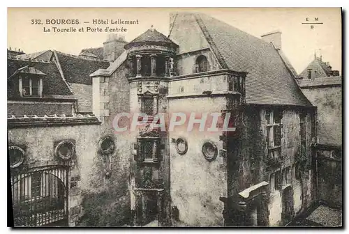 Cartes postales Bourges Hotel Lallemant La Tourelle et Porte d'entree