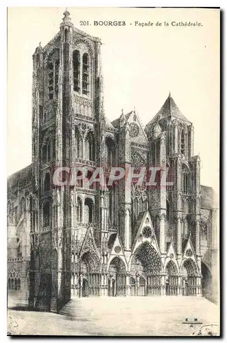 Cartes postales Bourges Facade de la Cathedrale