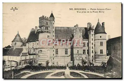 Cartes postales Bourges Palais Jacques Coeur Vue prise de la Place Berry