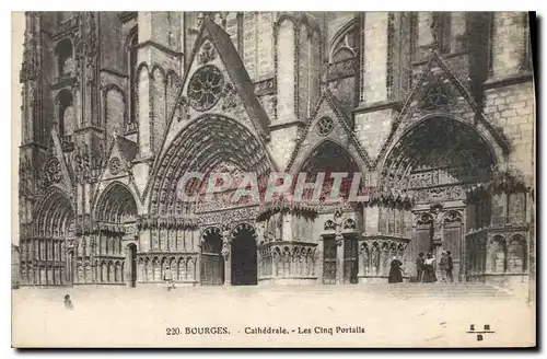 Cartes postales Bourges Cathedrale Les Cinq Portails