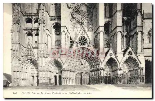 Cartes postales Bourges Les Cinq Portails de la Cathedrale