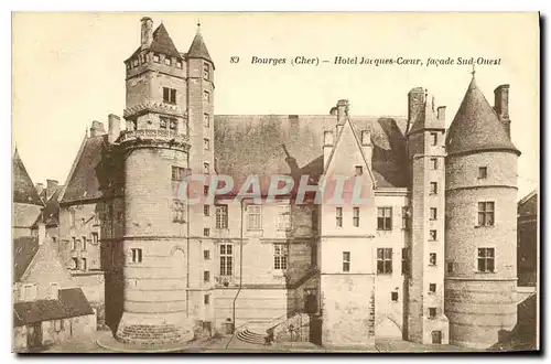 Ansichtskarte AK Bourges (Cher) Hotel Jacques Coeur facade Sud Ouest