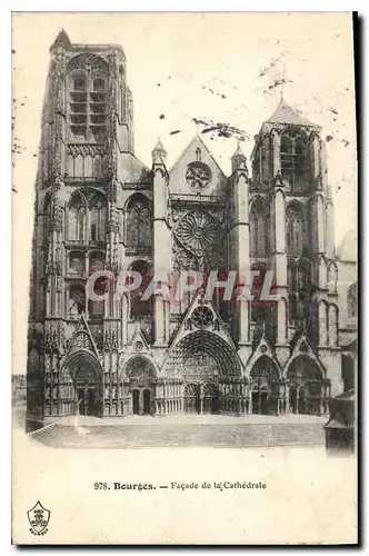 Cartes postales Bourges Facade de la Cathedrale