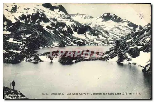 Cartes postales Dauphine Les Lacs Carre et Cottapen aux Sept Laux