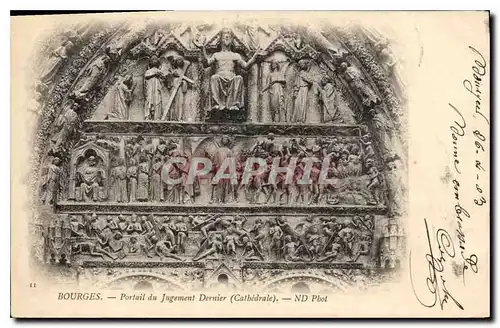 Cartes postales Bourges Portail du Jugement Dernier (Cathedrale)