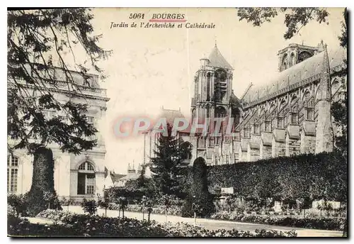 Cartes postales Bourges Jardin de l'Archeveche et Cathedrale