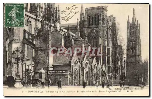 Cartes postales Bordeaux Details de la Cathedrale St Andre et la Tour Pey Berland