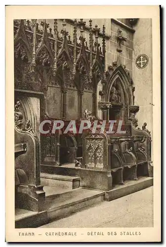 Ansichtskarte AK Thann Cathedrale Detail des Stalles